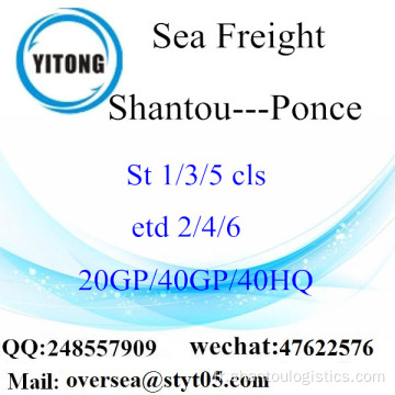 Fret maritime Port de Shantou expédition à Ponce